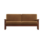 Homelegance By Top-Line Parcell Mission-Style Wood Sofa Tan Rubberwood