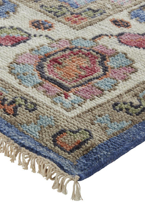 Feizy Rugs Beall Hand-knotted Wool Rug - Arts And Crafts Inspired Design With Vibrant Colors And Craftsmanship Blue,Red Wool Bea6708fblumltg50