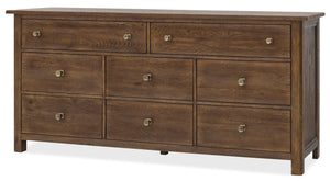 Hooker Furniture Driftwood Buckboard Eight-Drawer Dresser With Cedar-Lined Drawers, Jewelry Tray & Rustic Distressing Medium Wood 6820-90202-85