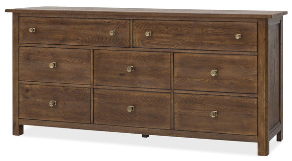 Hooker Furniture Driftwood Buckboard Eight-Drawer Dresser With Cedar-Lined Drawers, Jewelry Tray & Rustic Distressing Medium Wood 6820-90202-85