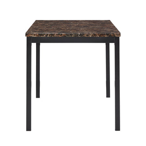 Homelegance By Top-Line Aristos Faux Marble Top 5-Piece Dining Set Black Metal