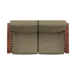 Homelegance By Top-Line Parcell Mission-Style Wood Loveseat Green Rubberwood