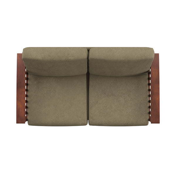 Homelegance By Top-Line Parcell Mission-Style Wood Loveseat Green Rubberwood