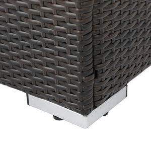 English Elm Christopher Knight Home® - SANTA SANTA ROSA Ottoman with Water-Resistant Cushion, Aluminum Frame, Faux Rattan Outdoor Seating Multi 57546.00ALUMBRN