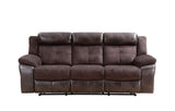 Steve Silver Pueblo Dark Brown Recliner Sofa - Two-Tone Fabric, Manual Recline, 360 lb Capacity