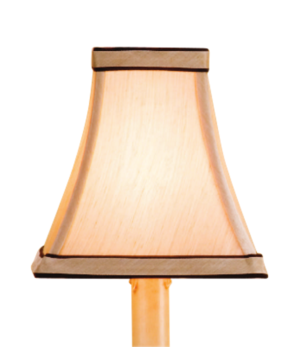 Silk Square Shade in Cream with Elegant Black Trim - Handcrafted Luxury for Home Décor 5" Height