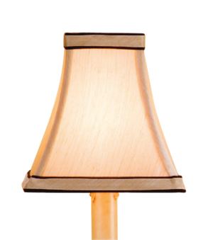 Silk Square Shade in Cream with Elegant Black Trim - Handcrafted Luxury for Home Décor 5" Height