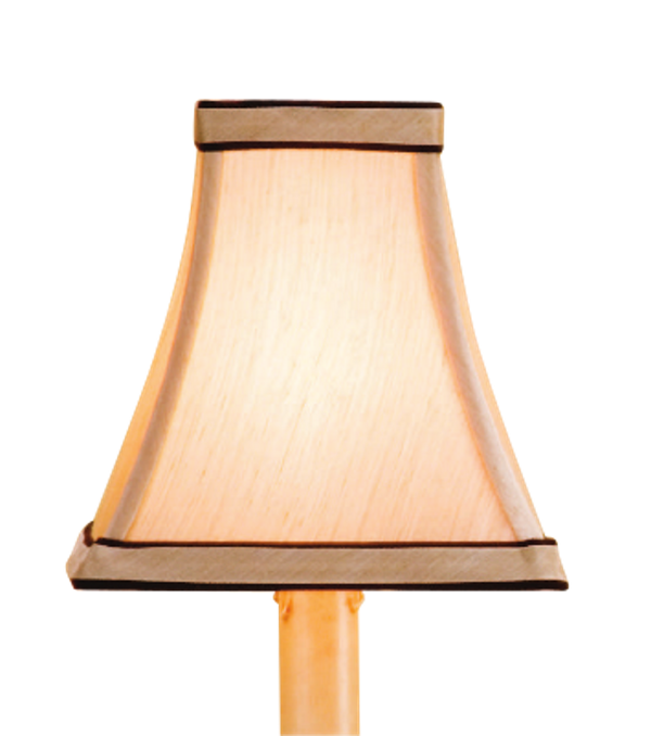 Silk Square Shade in Cream with Elegant Black Trim - Handcrafted Luxury for Home Décor 5" Height