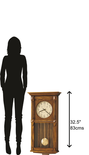 Hekman Furniture 620185 Ashbee Ii Wall Clock – Elegant Heritage Oak Chiming Clock With Quartz Movement & Pendulum Heritage Oak Ashbee Ii Wall Clock 620185