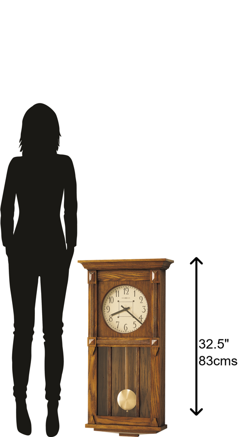 Hekman Furniture 620185 Ashbee Ii Wall Clock – Elegant Heritage Oak Chiming Clock With Quartz Movement & Pendulum Heritage Oak Ashbee Ii Wall Clock 620185