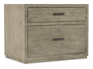 Hooker Furniture Linville Weathered Smoked-Gray Lateral File With Locking Drawer, Oak Grain, Antique Pewter Pulls 6150-10466-85