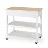 Christopher Knight Home® - Noble House - Neffs Contemporary Kitchen Cart with Wheels