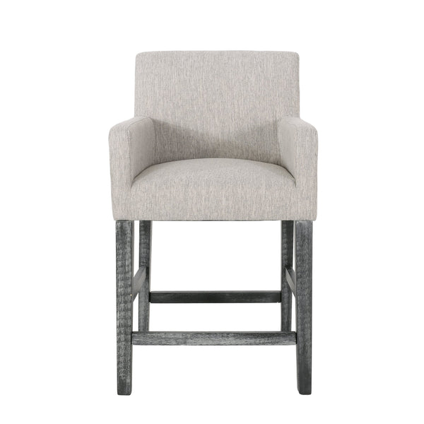 English Elm Upholstered Counter Stool with Rubberwood Frame for Kitchen Island or Home Bar 71252.00LGRY