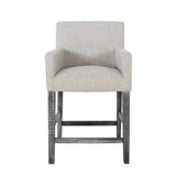 Christopher Knight Home® - Noble House - - Set Of 2 Upholstered 26 Inch Counter Stool - Light Gray/Gray