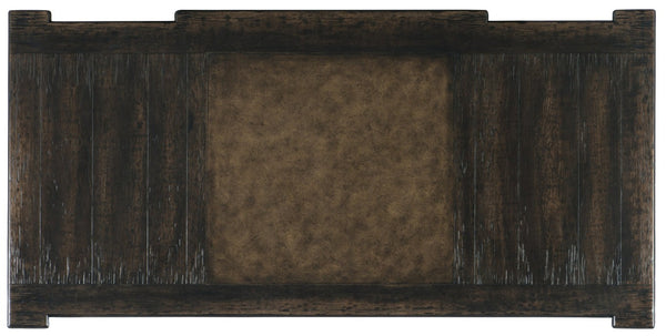 Hooker Furniture La Grange San Felipe Executive Desk With Antique Varnish, 7 Drawers, Removable Tray, Rustic Charm 6960-10563-89