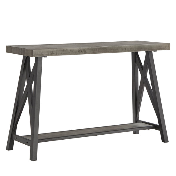 Homelegance By Top-Line Alastor Sofa Table with Shelf Grey MDF