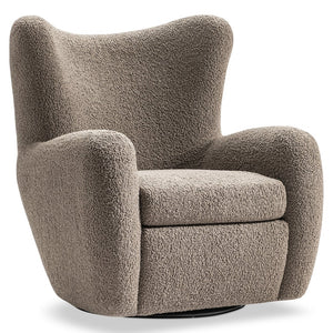 Bernhardt Bernhardt Silvi Sculpted Fabric Swivel Lounge Chair with Deep Curved Seating B802SGO