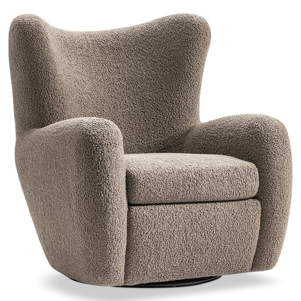 Bernhardt Bernhardt Silvi Sculpted Fabric Swivel Lounge Chair with Deep Curved Seating B802SGO
