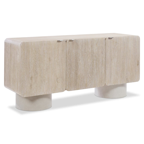Bernhardt Bernhardt Antibes Buffet With Rustic Oak & Concrete Pedestal Bases — Sculptural Storage, Adjustable Shelves 350134