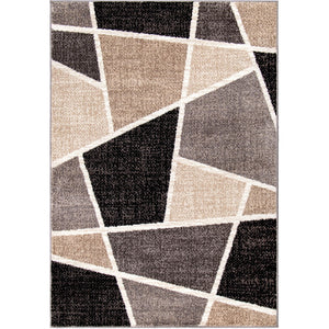 Orian Rugs American Heritage Facet Tiles Machine Woven Polypropylene Transitional Area Rug Charcoal Polypropylene