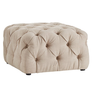 Homelegance By Top-Line Raegan Beige Linen Tufted Ottoman Beige Linen