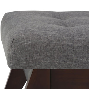 English Elm Draper - Stylish Mid-Century Tufted Ottoman Bench In Slate Grey For Versatile Home Decor Use B136P158192