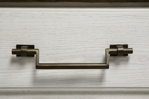 English Elm Steve Silver - Pendleton Two-Tone White Server with Drawers & Bottle Storage, Felt-Lined Drawer, Brass Accents B081P157348