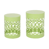 Christopher Knight Home® - Noble House - Mellie Outdoor Metal Side Tables - Set of 2