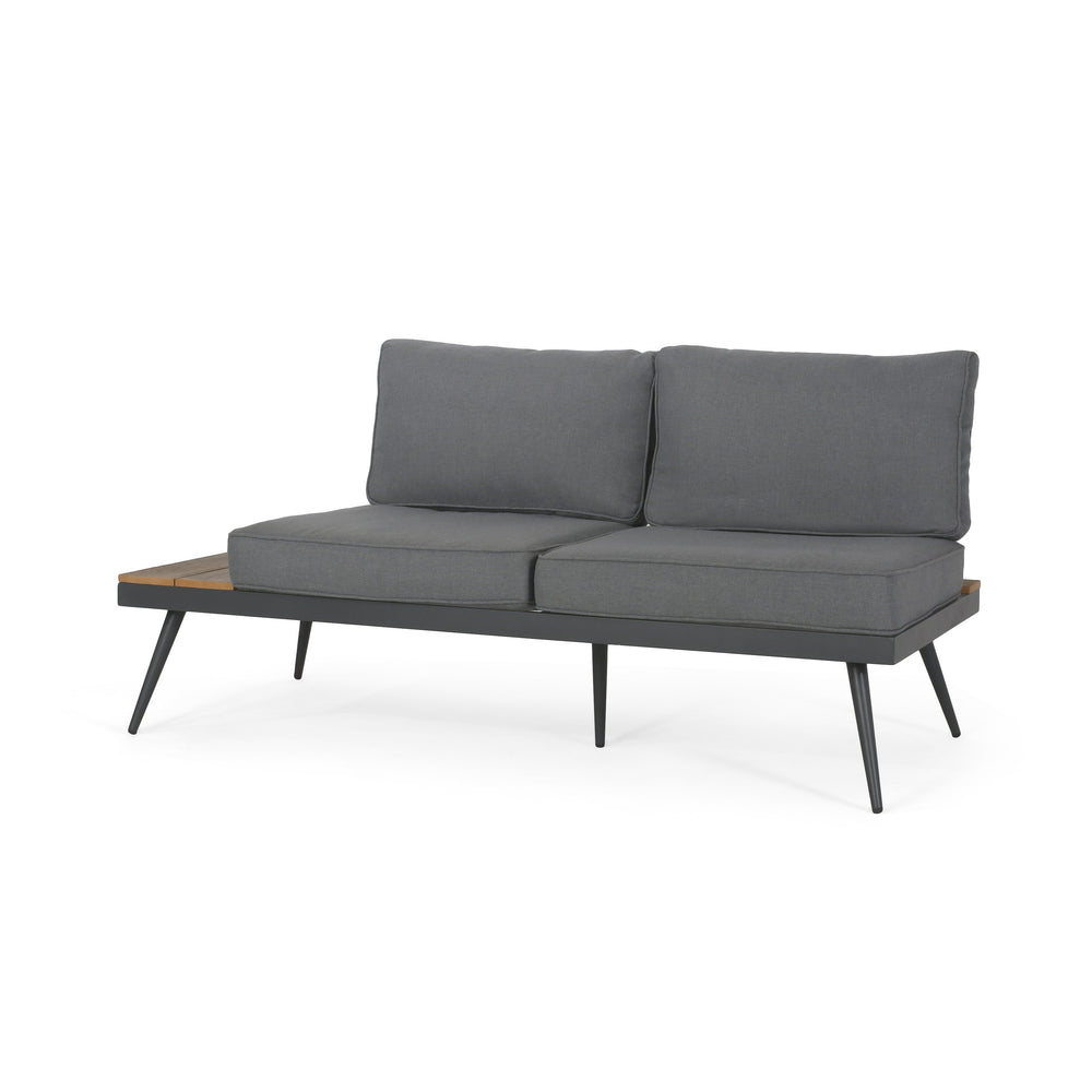 English Elm Norfolk Outdoor Left Sectional Seat with Mesh Back and Faux Wood Aluminum Frame 62750.00LGRY