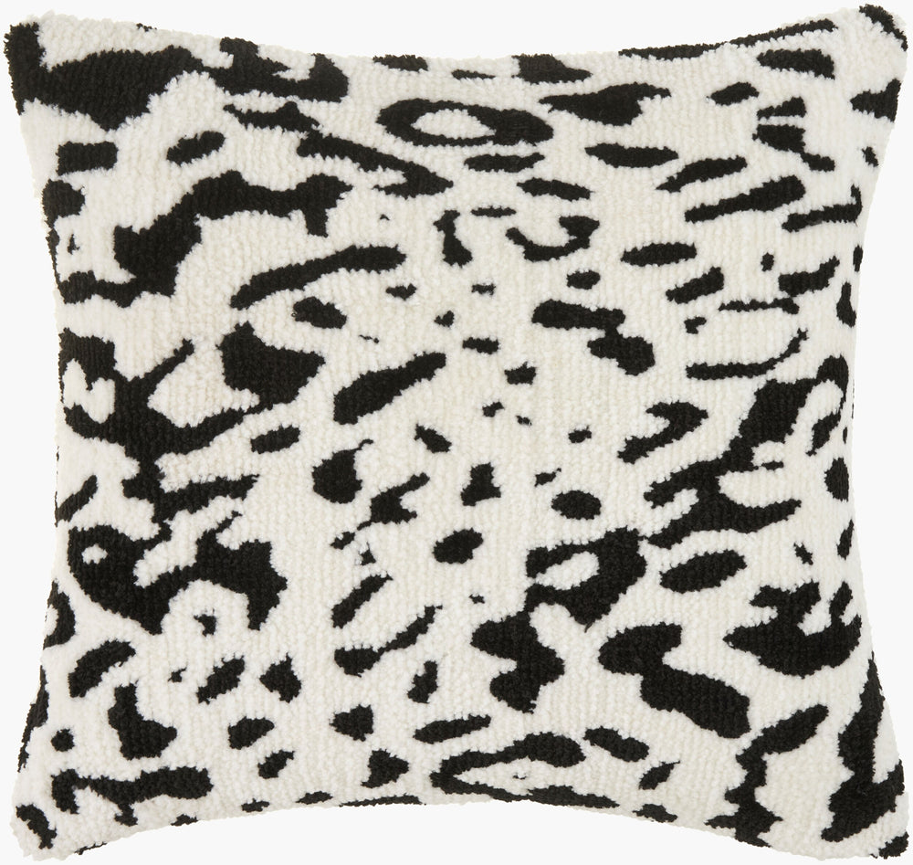 Surya Jungle Cat Accent Pillow - Luxurious 18" Chic Design For Glamorous Home Decor & Easy Care White Polyester,Cotton Jgc001-2222p