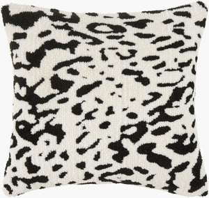 Surya Jungle Cat Accent Pillow - Luxurious 18" Chic Design For Glamorous Home Decor & Easy Care White Polyester,Cotton Jgc001-2222p