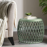 Christopher Knight Home® - Noble House - Alamera Outdoor 19 Inch Diameter Lattice Iron Side Table