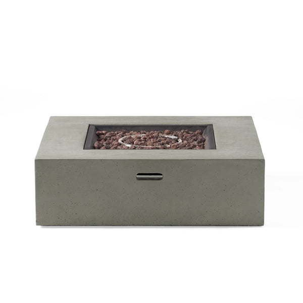 English Elm 50000 Btu Square Mgo Concrete Propane Fire Table for Outdoor Patio Entertaining 59241.00WHI-50K_59243.00WHI