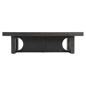 Bernhardt Bernhardt Micah Cocktail Table In Wire-Brushed Quartered White Oak Black Truffle Finish, Sculptural Geometric Centerpiece For Contemporary Living Rooms 557021