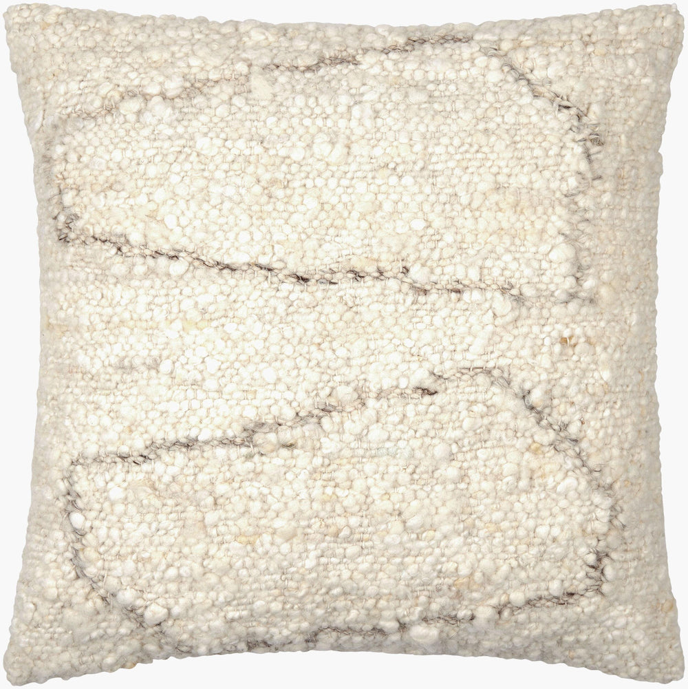 Surya Jagged Accent Pillow - 18”X18” Cotton & Wool Blend, Cozy Home Decor For Living Room Or Bedroom Cream Wool,Cotton,Cotton Jgg001-2020d