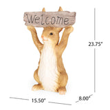 Christopher Knight Home® - Noble House - Corneu Outdoor Rabbit Garden Statue, White and Brown