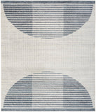 Nourison Astra Machine Washable ASW03 Machine Made Power-loomed Borderless Design Indoor Only Mid-Century Modern Scandinavian Rug Ivory Blue, Ivory Blue 100% Polyester 99446119803