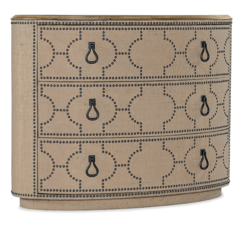 Hooker Furniture Big Sky Three Drawer Chest With Pecky Hickory Top, Burlap Case, Cedar-Lined Drawer & Bronze Trim 6700-90217-80