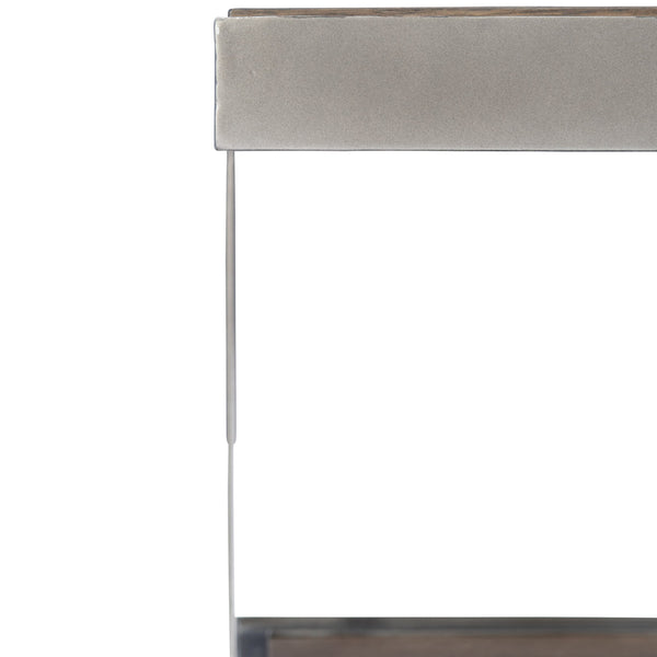Bernhardt Bernhardt Belvedere End Table Portobello Oak & Antique Pewter Frame — Mid‑Century Modern Accent, 26" 590122