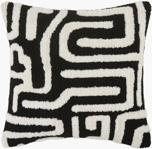 Surya Juggernaut 18"L X 18"W Bohemian Accent Pillow – Soft Cotton & Durable Polyester, Easy Care Decor White Polyester,Cotton Jgn001-1818p