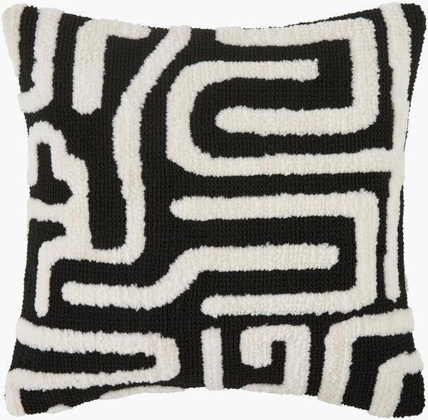 Surya Juggernaut 18"L X 18"W Bohemian Accent Pillow – Soft Cotton & Durable Polyester, Easy Care Decor White Polyester,Cotton Jgn001-1818p