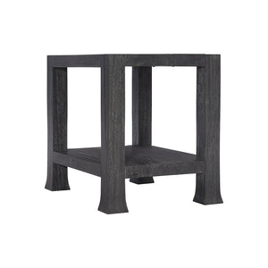 Bernhardt Bernhardt Berkely Carbonized Suar Side Table — Sculptural Planked Accent With Open Shelf, Adjustable Glides (24") 417121