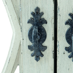 Bernhardt Bernhardt Mirabelle Buffet With Whitewashed Finish, Antiqued Mirrored Panels & Black Hardware — Stylish Storage 304132