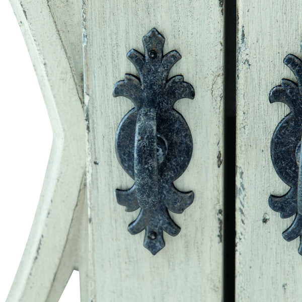 Bernhardt Bernhardt Mirabelle Buffet With Whitewashed Finish, Antiqued Mirrored Panels & Black Hardware — Stylish Storage 304132