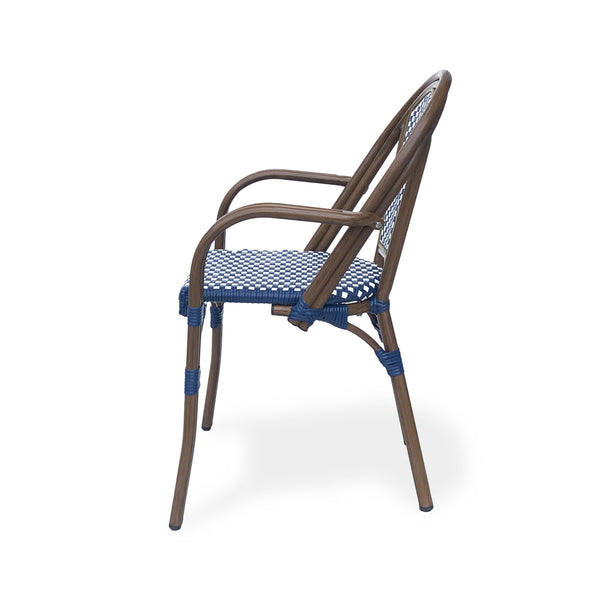 English Elm Bistro Wicker Outdoor Dining Chairs Set of Two with Rust Resistant Aluminum Frame Patio 72905.00NVY