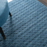 Nourison Perris PERR1 Handmade Woven No Border Indoor Only Contemporary  Rug Navy, Dark Blue 100% Wool 99446225122