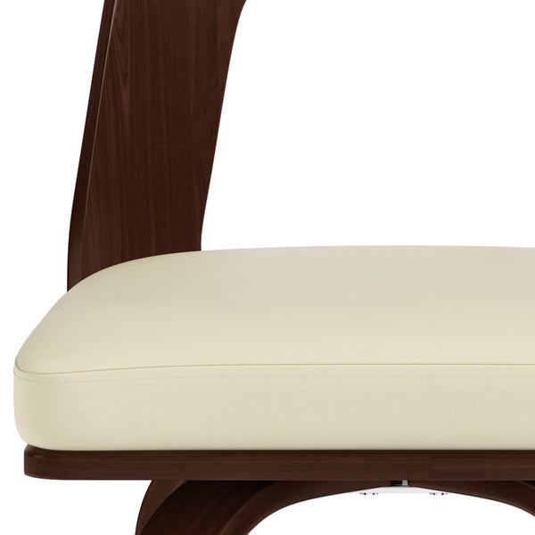 English Elm Ellison Bentwood Counter Height Stools Set Of 2 - Cream Vegan Leather For Modern Dining Spaces B136P158613