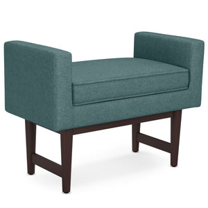 English Elm Scott - Contemporary Smoky Teal Ottoman Bench For Versatile Seating & Stylish Home Accent Decor B136P159256-GIGA