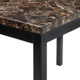 Homelegance By Top-Line Aristos 4-Person 48" Wide Faux Marble Top Dining Table Black Marble