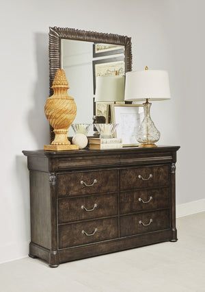 A.R.T. Furniture Landmark Double Dresser In Smoked Tenebre Finish - Elegant Hickory & Oak With Jewelry Drawers Brown, Brown Material, Hickory And Oak Veneers 256130-2316